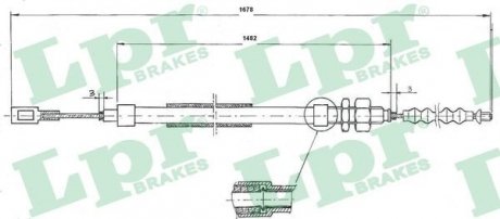 Трос ручного гальма LPR C0095B
