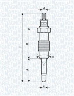 Свеча накала BRAVO/A,PUNTO,LANCIA, ALFA,MAREA [] MAGNETI MARELLI 062500300304