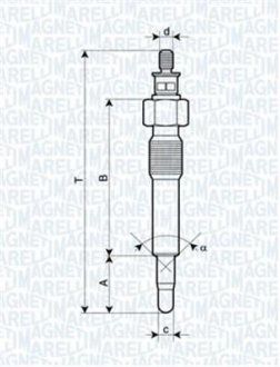 GLOW PLUG LANCIA, OPEL, PEUGEOT, RENAULT [] MAGNETI MARELLI 062583202304 (фото 1)