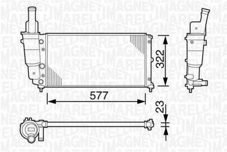 Радіатор FIAT PUNTO 55 1.1/60 1.2/75 1.2 MPI/85 1.2 16V 05/97 -/ [] MAGNETI MARELLI 350213114000