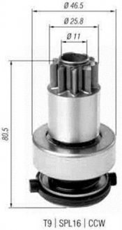 Бендикс (z=9) VW 1,4-2,0i AUDI A3 SEAT 1,4-1,8i SKODA 1,4-2,0i [] MAGNETI MARELLI 940113020385