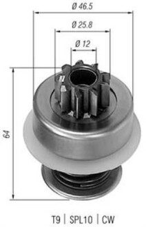 Бендикс (z=9) AUDI 80 0,9-1,3, 1,6D/TD VW 0,8-1,3, 1,6D/TD SEAT [940113020015] MAGNETI MARELLI AMB0015