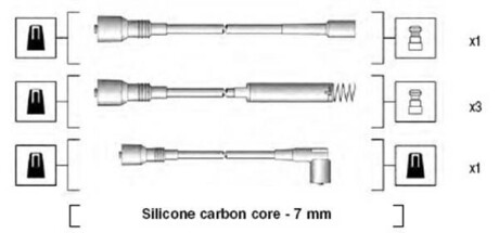 Высоковольтные провода OPEL ASTRA 1,8/2,0 91- KADETT 2,0 IE 84-91 MAGNETI MARELLI MSK680 (фото 1)