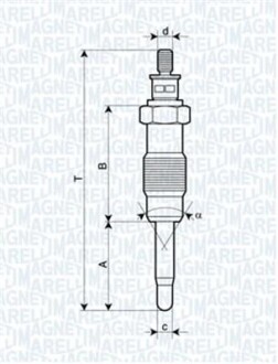 Свеча накала BRAVO/A,PUNTO,LANCIA, ALFA,MAREA [062500300304] MAGNETI MARELLI UC4A