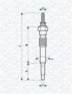 Свеча накала TOYOTA LAND CRUISER 3.0TD, PICNIC [062900068304] MAGNETI MARELLI UC51A