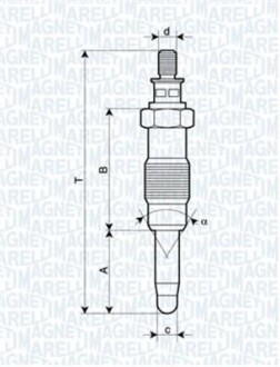 Свеча накала DB Свеча накала OM 601-603 93-I [062583003304] MAGNETI MARELLI UX13A