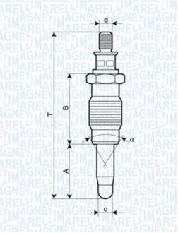 Свеча накала RENAULT, ROVER, SEAT, SKODA [062900005304] MAGNETI MARELLI UX18A