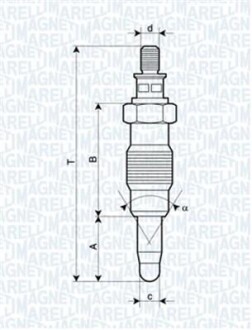 Свеча накала ESCORT,FIESTA, MONDEO [062900008304] MAGNETI MARELLI UX19A