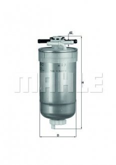 Фильтр топливный LT 2.5-2.8TDI 96>06 (с клапаном) MAHLE / KNECHT KL 233/2 (фото 1)