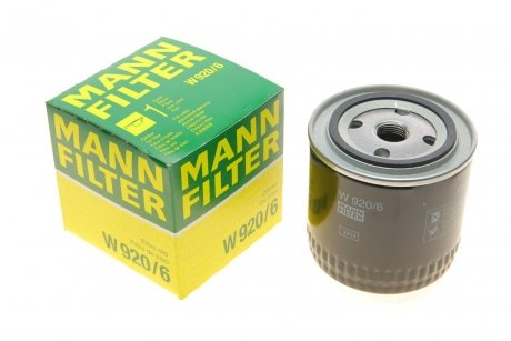 Фильтр масляный двигателя CHRYSLER VOYAGER 2.5-3.8 88-08 MANN W 920/6 (фото 1)