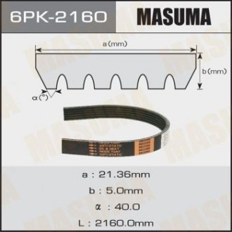 Ремінь поликлиновой MASUMA 6PK2160 (фото 1)