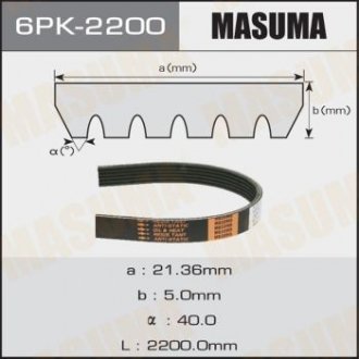 Ремінь поликлиновой MASUMA 6PK2200 (фото 1)