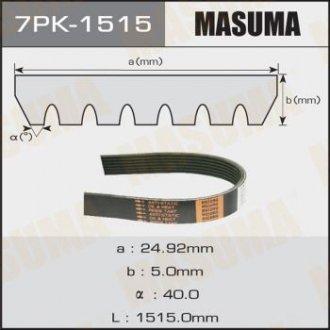 Ремінь поликлиновой MASUMA 7PK1515 (фото 1)