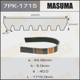 Ремінь поликлиновой MASUMA 7PK1715 (фото 1)
