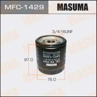 Фильтр масляный Ford Fiesta (02-), Focus (05-), Mondeo (07-)/ Mazda CX-7 (09-12) MASUMA MFC1429 (фото 1)