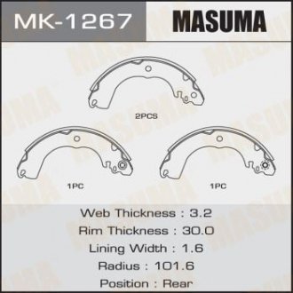 Колодка гальмівна барабанна MASUMA MK1267