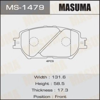 Колодка тормозная передняя MASUMA MS1479