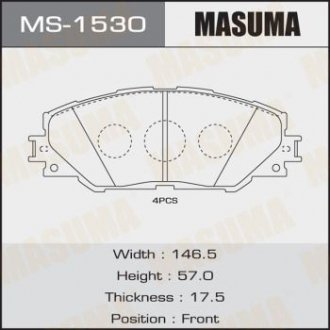 Колодка гальмівна передня Toyota Auris (10-), RAV 4 (05-16) MASUMA MS1530 (фото 1)