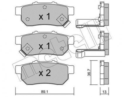 Комплект тормозных колодок Metelli 22-0176-1 (фото 1)