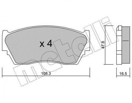 Комплект тормозных колодок (дисковых).) Metelli 22-0246-0