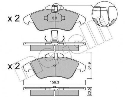 Комплект гальмівних колодок Metelli 22-0256-1