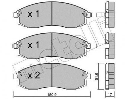 Комплект гальмівних колодок Metelli 22-0306-0