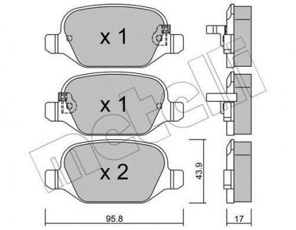 Комплект тормозных колодок Metelli 22-0324-4 (фото 1)