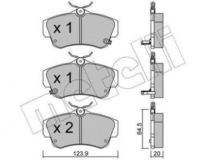 Комплект тормозных колодок (дисковых).) Metelli 22-0521-0