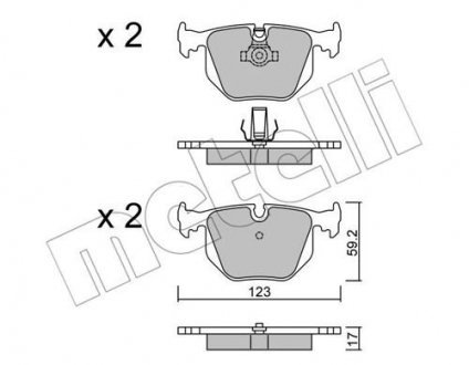 Комплект тормозных колодок из 4 шт. дисков Metelli 22-0560-0