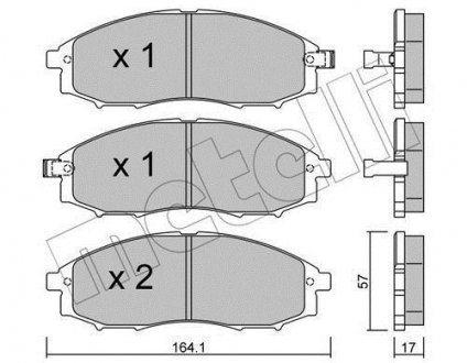 Комплект тормозных колодок (дисковых).) Metelli 22-0611-0