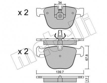 Комплект тормозных колодок Metelli 22-0773-0 (фото 1)