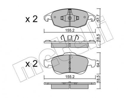 Комплект тормозных колодок из 4 шт. дисков Metelli 22-0800-0