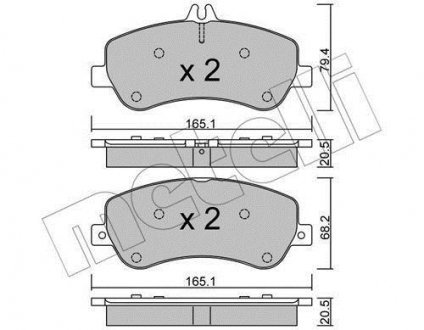 Комплект гальмівних колодок Metelli 22-0825-0