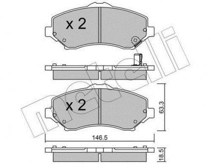 Комплект гальмівних колодок (дискових) Metelli 22-0862-1 (фото 1)