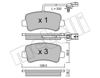Комплект тормозных колодок из 4 шт. дисков Metelli 22-0899-0