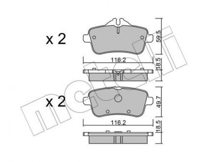 Комплект тормозных колодок из 4 шт. дисков Metelli 22-0968-0