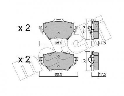 Комплект тормозных колодок из 4 шт. дисков Metelli 22-0987-0