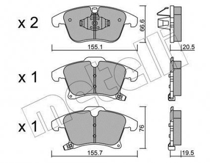 Комплект тормозных колодок Metelli 22-1039-0 (фото 1)