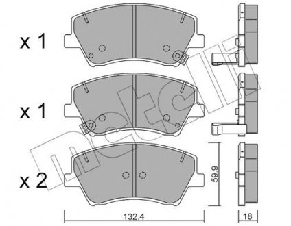 Комплект тормозных колодок (дисковых).) Metelli 22-1092-0