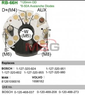 Выпрямитель диодный MOBILETRON RB66H (фото 1)