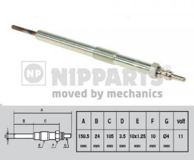 Свеча накаливания NIPPARTS J5710402 (фото 1)