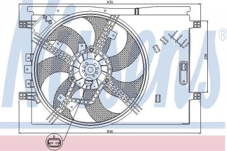 OPEL Вентилятор радіатора Corsa D, Fiat Grande Punto, Punto 0.9/1.4 06- NISSENS 85563 (фото 1)
