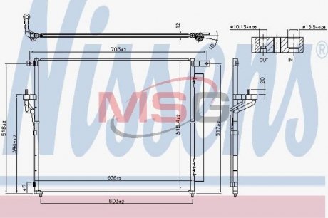 FORD Радіатор кондиціонера (конденсатор) з осушувачем Ranger 2.2/3.2TDCi 11- NISSENS 940266