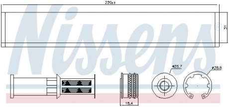 Фільтр-осушувач системи кондиціонування NISSENS 95598 (фото 1)