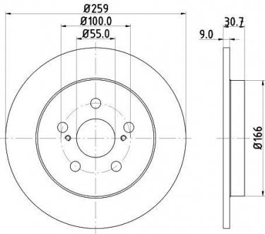 Диск гальмівний задній toyota prius 1.8 hybrid (09-), verso 1.3, 1.4 (10-) NISSHINBO ND1012K