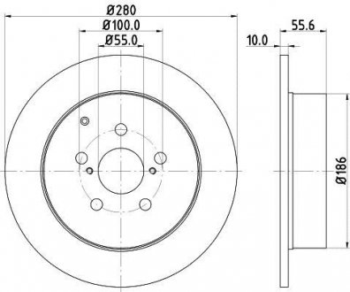 Диск тормозной задний toyota 1.6, 1.8, 2.0, 2.4 (03-09) NISSHINBO ND1084K (фото 1)