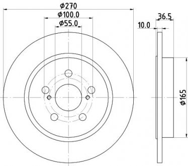 Диск гальмівний задній Corolla (E15,E18) (06-) NISSHINBO ND1133K (фото 1)