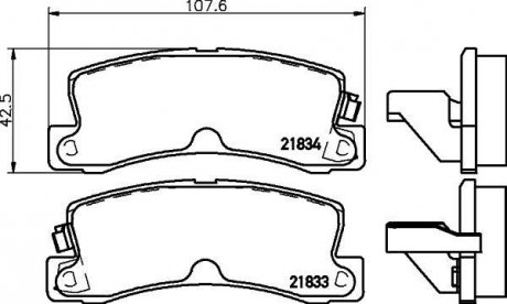 Гальмівні колодки TOYOTA Camry/Carina E/Avensis/Corolla -01 NISSHINBO NP1011 (фото 1)