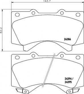Колодки тормозные дисковые передние Strong Ceramic Land Cruiser (J200) (07-)/Lan NISSHINBO NP1045SC (фото 1)