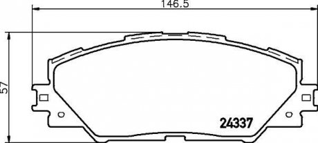 Колодки тормозные дисковые передние toyota rav-4 2.0, 2.2, 2.4 (05-) NISSHINBO NP1058 (фото 1)